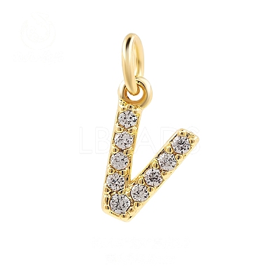 Brass Cubic Zirconia Pendants with Jump Rings FIND-PW0024-09V-1