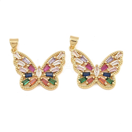 Brass Micro Pave Cubic Zirconia Pendants CU-CBA908F-05G-09-1
