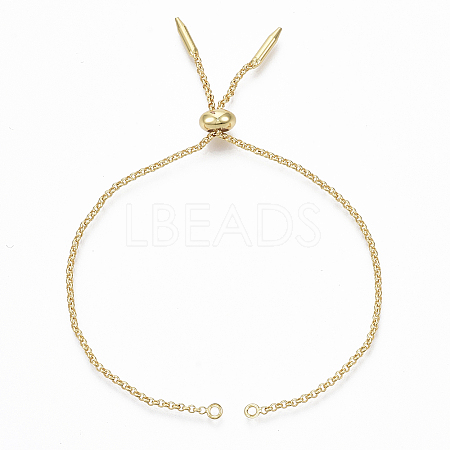 Adjustable Brass Slider Bracelets Making X-KK-T059-01G-NF-1