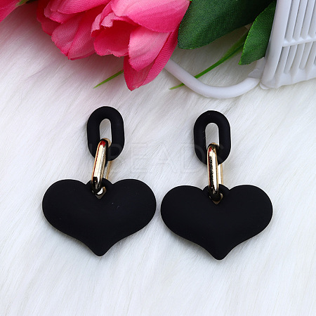 Heart Acrylic Dangle Stud Earrings FS-WG6C9EC-04-1