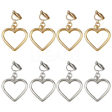 4 Pairs 2 Colors Iron Alloy Clip-on Earrings EJEW-HY0001-38-1