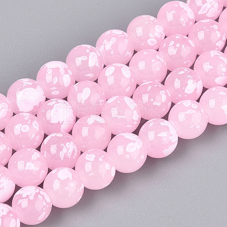 Baking Paint Glass Beads Strands DGLA-N015-8mm-02-1