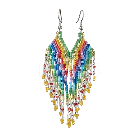 Boho 304 Stainless Steel with Glass Dangle Stud Earring EJEW-MZ00177-1