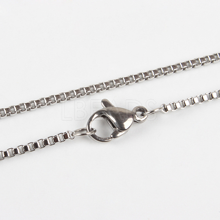 Tarnish Resistant 304 Stainless Steel Box Chain Necklace Making STAS-P046-06P-1