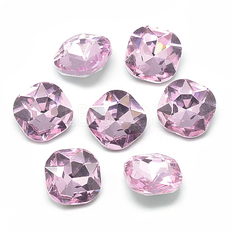 Pointed Back Glass Rhinestone Cabochons RGLA-T032-12x12mm-03-1