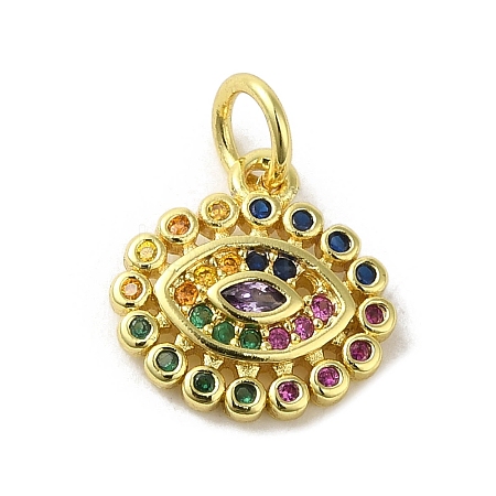 Brass Micro Pave Cubic Zirconia Charms KK-M283-15H-02-1