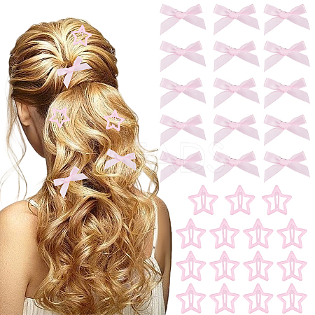 15Pcs Star Iron Snap Hair Clips OHAR-CP0001-23-1