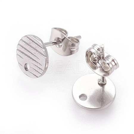 Non-Tarnish 304 Stainless Steel Ear Stud Findings STAS-O119-17A-P-1