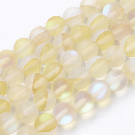 Synthetic Moonstone Beads Strands G-K280-02-8mm-05-1