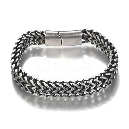 304 Stainless Steel Mesh Bracelets BJEW-L631-31AS-1