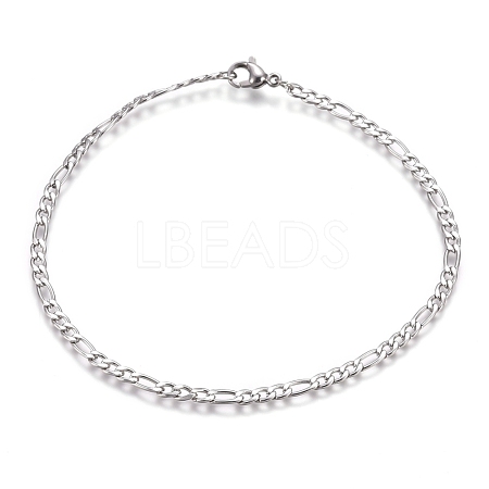 Non-Tarnish 304 Stainless Steel Figaro Chain Necklaces NJEW-I065-33-A-1