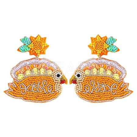 Alloy Enamel Dangle Stud Earrings FS-WG6CE38-15-1