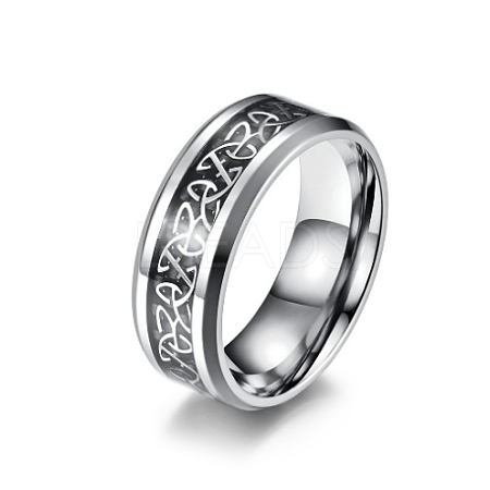 Stainless Steel Triquetra/Trinity Knot Finger Rings for Men Women PW-WG54165-01-1