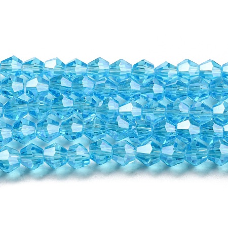 Transparent Electroplate Glass Beads Strands EGLA-A039-T3mm-A19-1