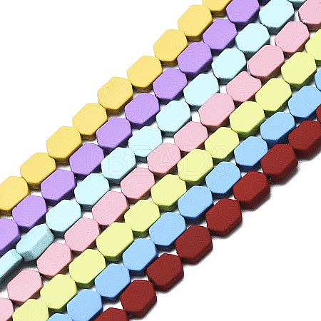 Spray Painted Non-magnetic Synthetic Hematite Beads Strands G-S371-001-1