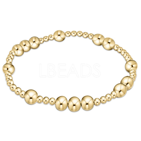 Bohemia Brass Round Beaded Stretch Bracelets TK0566-6-1