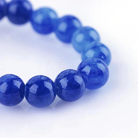 Natural Dyed Yellow Jade Gemstone Bead Strands G-R271-6mm-Y22-1