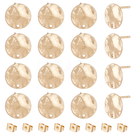 8 Pair Brass Stud Earring Findings KK-BC0013-07-1
