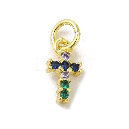 Brass Micro Pave Cubic Zirconia Charms KK-M283-20H-02-1