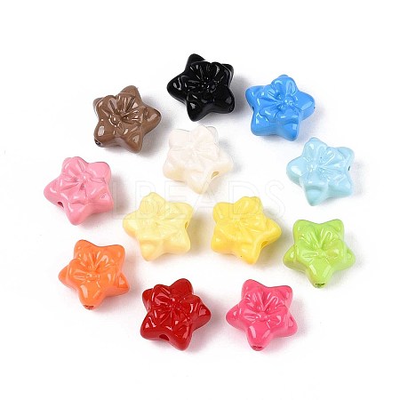 Baking Paint Opaque Acrylic Beads OACR-N142-11-1