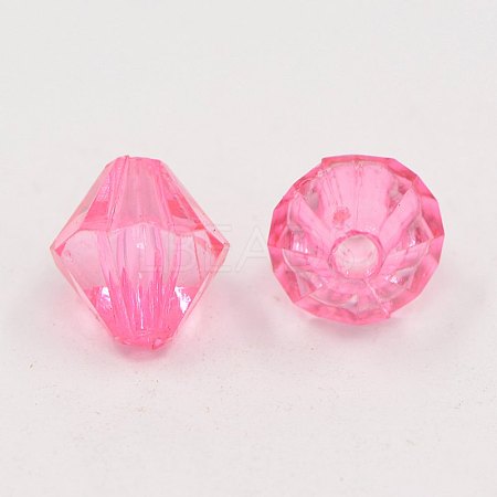 Faceted Bicone Transparent Acrylic Beads DBB8mm09-1