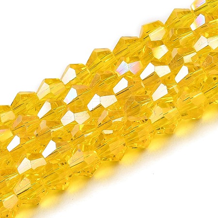 Transparent Electroplate Glass Beads Strands EGLA-A039-T4mm-B22-1