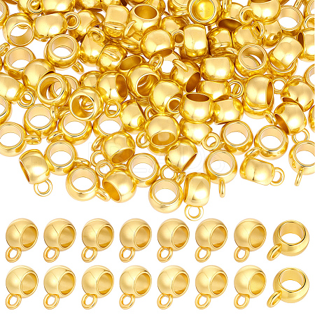 120Pcs Tibetan Style Alloy Rondelle Tube Bails FIND-PA0001-47G-1