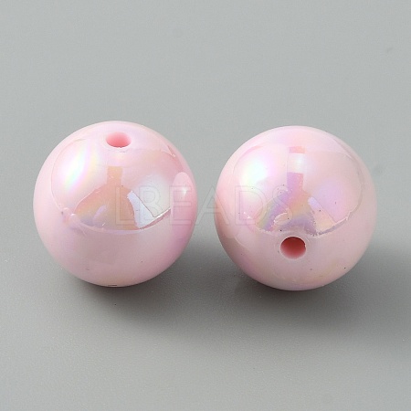 Pearlized Plastic Round Beads KY-WH0004-06E-1