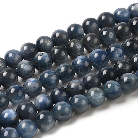 Natural Kyanite/Cyanite/Disthene Round Beads Strands G-O017-6mm-04C-1
