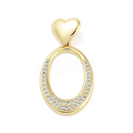 Rack Plating Brass Micro Pave Clear Cubic Zirconia Pendants KK-H474-19G-01-1