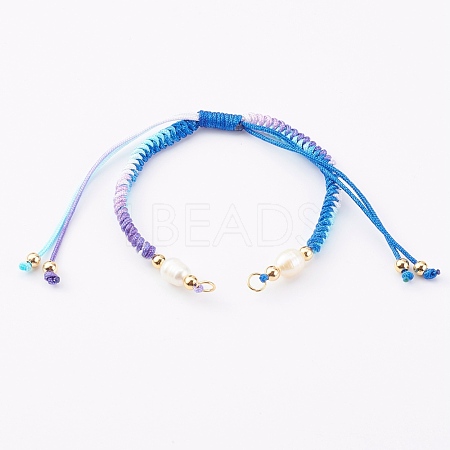Segment Dyed Polyester Thread Braided Bead Bracelet Making AJEW-JB00918-01-1