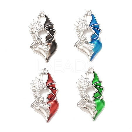 Rack Plating Alloy Enamel Pendants PALLOY-P291-02P-1