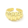 Brass Croissant Open Cuff Ring for Women RJEW-E068-02LG-2