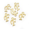 Golden Plated Alloy Letter Pendants X-PALLOY-J718-01G-F-2