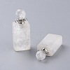 Faceted Natural Quartz Crystal Openable Perfume Bottle Pendants G-P435-C-01P-2