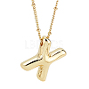 1pc Brass Chain with Alloy Letter Pendants Necklaces NJEW-LP0001-41X-G-1