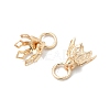 Flower Rack Plating Brass Filigree Bead Cap Bails X-KK-L102-27G-01-2