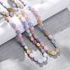 Macaron Color Natural Dyed Malaysia Jade Tumble Stone Nuggets Beaded Long Necklaces for Women NJEW-F340-A01-3