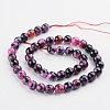 Faceted Round Dyed Natural Fire Crackle Agate Beads Strands G-D769-8mm-01-2