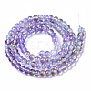Transparent Spray Painted Glass Bead Strands GLAA-N035-03A-B05-2