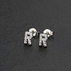 Brass Micro Pave Clear Cubic Zirconia Stud Earrings FS-WGC2F12-18-1