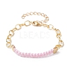 Waxed Cotton Cords Braided Link Bracelets BJEW-JB09963-01-1