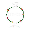 Bohemian Daisy Flower Glass Seed Beaded Necklaces with Alloy End Chains FS-WGC49A6-09-1