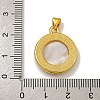 Rack Plating Brass Micro Pave Clear Cubic Zirconia Flat Round Pendants KK-U025-10G-03-3
