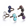 Natural & Synthetic Mixed Stone Cuff Rings RJEW-JR00244-1