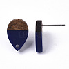 Resin & Walnut Wood Stud Earring Findings MAK-N032-002A-B02-4