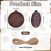 20Pcs Wooden Pendant Cabochon Settings WOOD-AR0001-55-2
