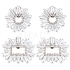   4Pcs 2 Styles Flower & Rectangle Detachable Alloy Rhinestone Shoe Buckle Clips AJEW-PH0011-58P-1