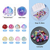 128Pcs 8 Colors Transparent Spray Painted Glass Beads GLAA-TA0001-26-12