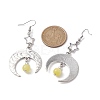 Antique Silver Alloy Star & Moon Dangle Earrings EJEW-JE05637-02-3